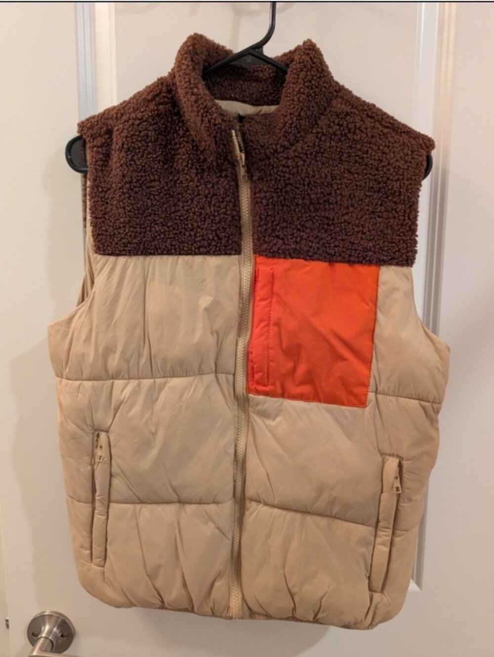 Puffer Vest with Sherpa Collar
